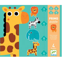 Djeco - Primo Puzzle Jungle  3,4,5,6pc