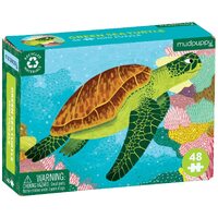 Mudpuppy - Mini Puzzle Green Turtle 48pc