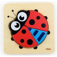 Viga Toys - Mini Block Puzzle - Ladybird