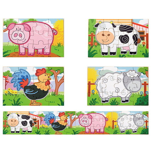 Viga Toys - 4-in-1 Farm Puzzle