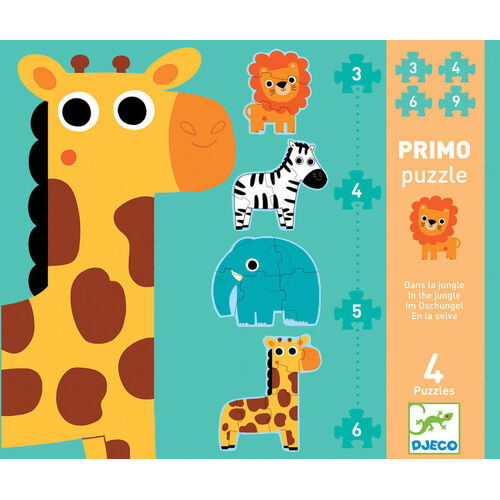 Djeco - Primo Puzzle Jungle  3,4,5,6pc