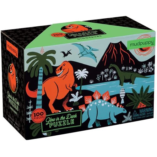 Mudpuppy - Dinosaur Glow-in-the-Dark Puzzle 100pc