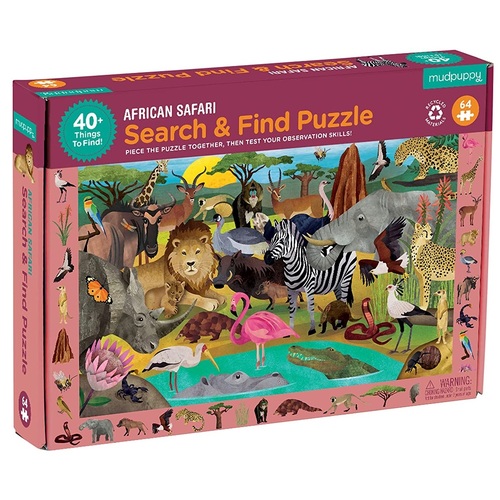 Mudpuppy - Search & Find Puzzle -African Safari 64pc