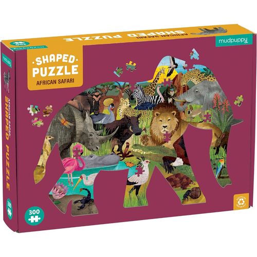 Mudpuppy - African Safari Shaped Puzzle 300pc