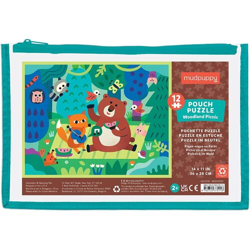 Mudpuppy - Woodland Picnic Pouch Puzzle 12pc