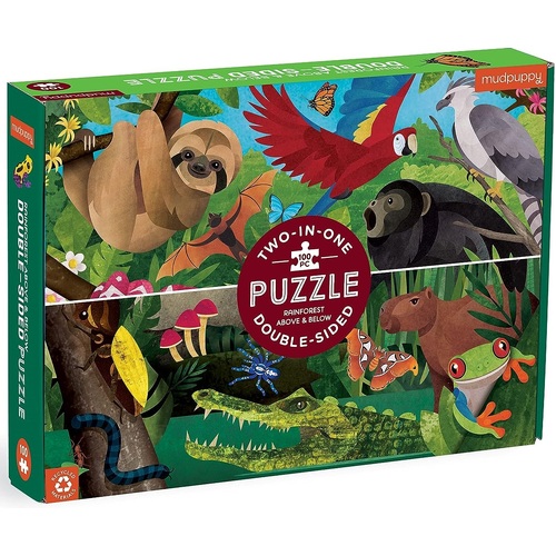 Mudpuppy - Rainforest Double Sided Puzzle 100pc