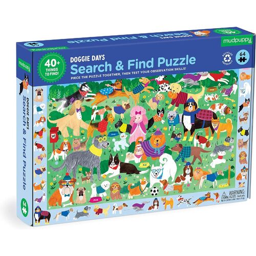 Mudpuppy - Search & Find Puzzle - Doggie Days 64pc