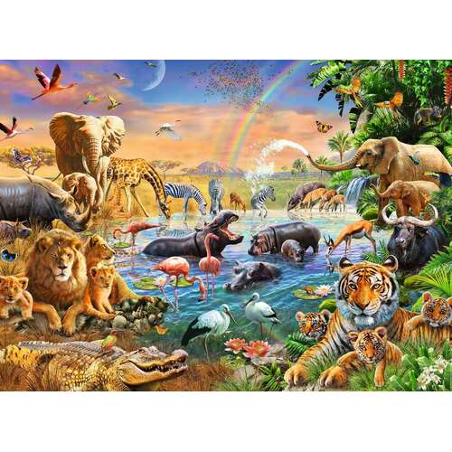 Ravensburger - Savannah Jungle Waterhole Puzzle 100pc