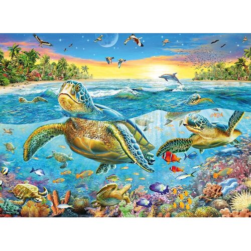 Ravensburger - Swim With Sea Turtles Puzzle 100pc