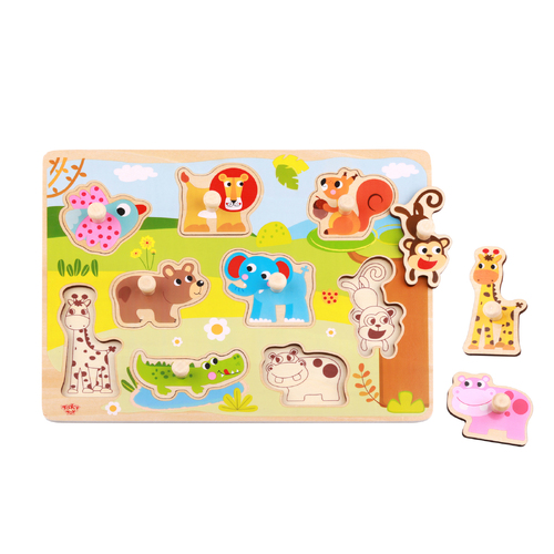 Tooky Toy - Animal Peg Puzzle 9pc